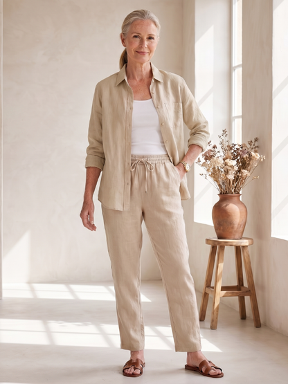 Noor | Ensemble Chemise à Manches Longues et Pantalons Tapered