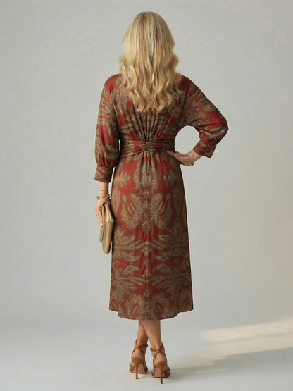 Lune | Robe Midi Enveloppante Naturelle