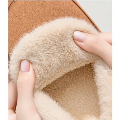 Zinna | Chaussons d'hiver pour femme à semelle épaisse, doublure peluche, fermeture facile et flexible