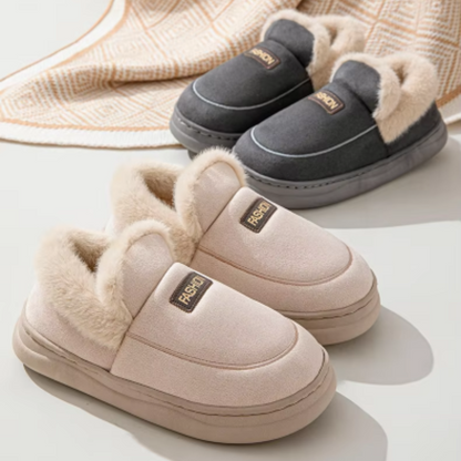 Zinna | Chaussons d'hiver pour femme à semelle épaisse, doublure peluche, fermeture facile et flexible