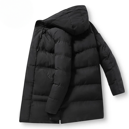 Achille | Manteau d’Hiver Long pour Homme avec Capuche et Doublure Chaude