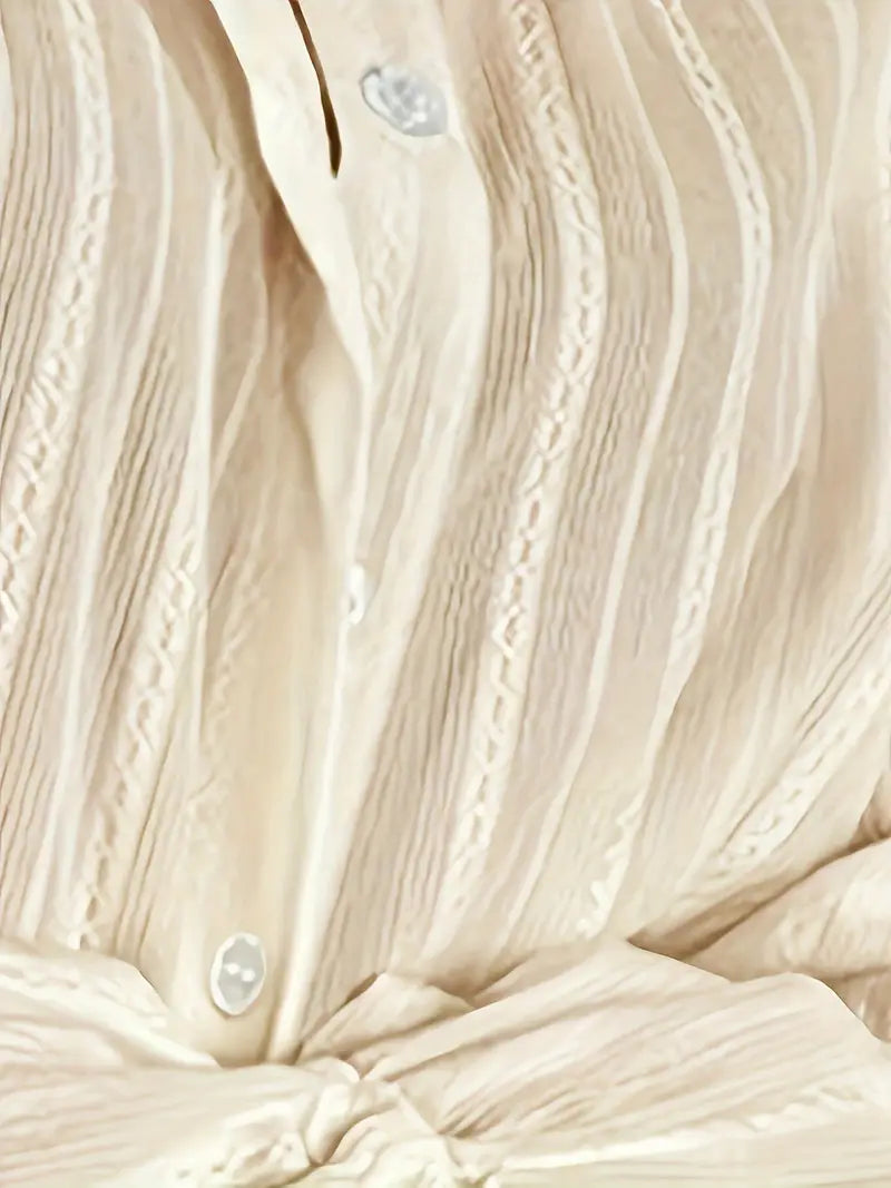 Audeleine | Chemise Femme Rayée à Col Revers et Manches Longues Boutonnées