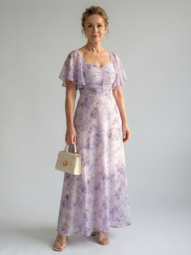 Vaelis | Robe Midi à Manches Volantes