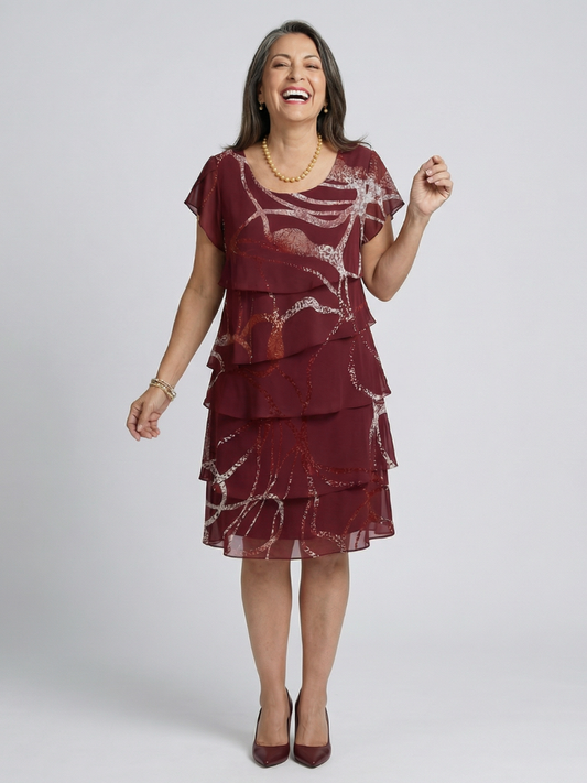 Alani | Robe Abstraite Composée Longueur Genou