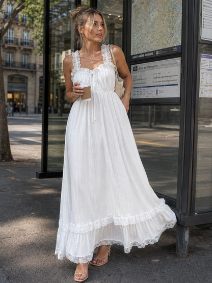 Leach | Robe midi sans manches à volants