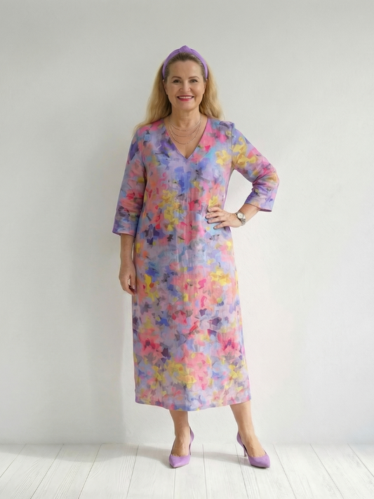 Benson | Robe Midi Florale Abstraite