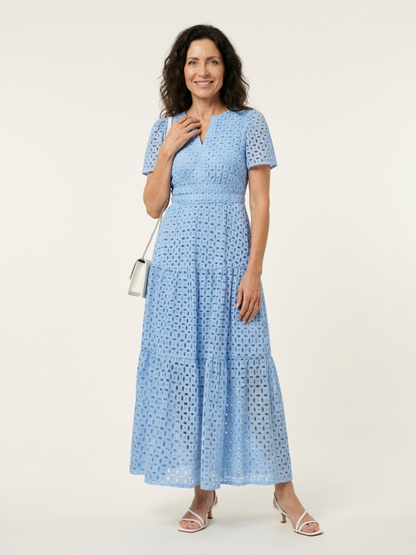 Brielle | Robe midi à manches courtes en V