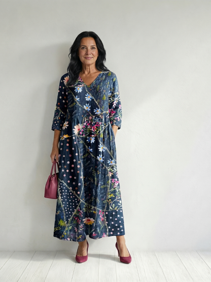 Zane | Robe Midi Fleurie Facile à Rassembler
