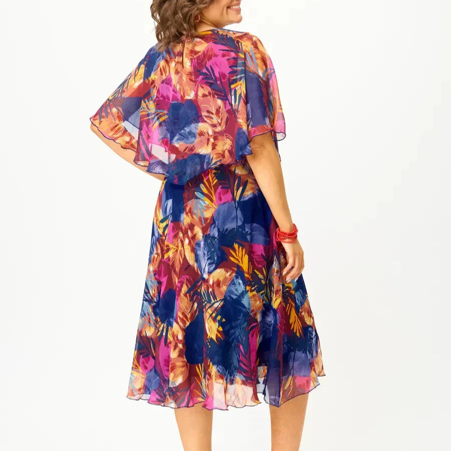 Aitana | Robe midi avec imprimé vibrant