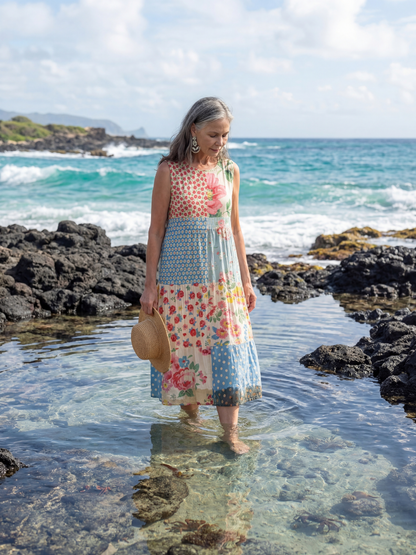 Kira | Robe Midi Florale Côtière