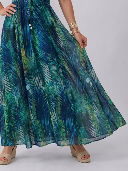 Zake | Robe Midi Sans Manches Taille Empire