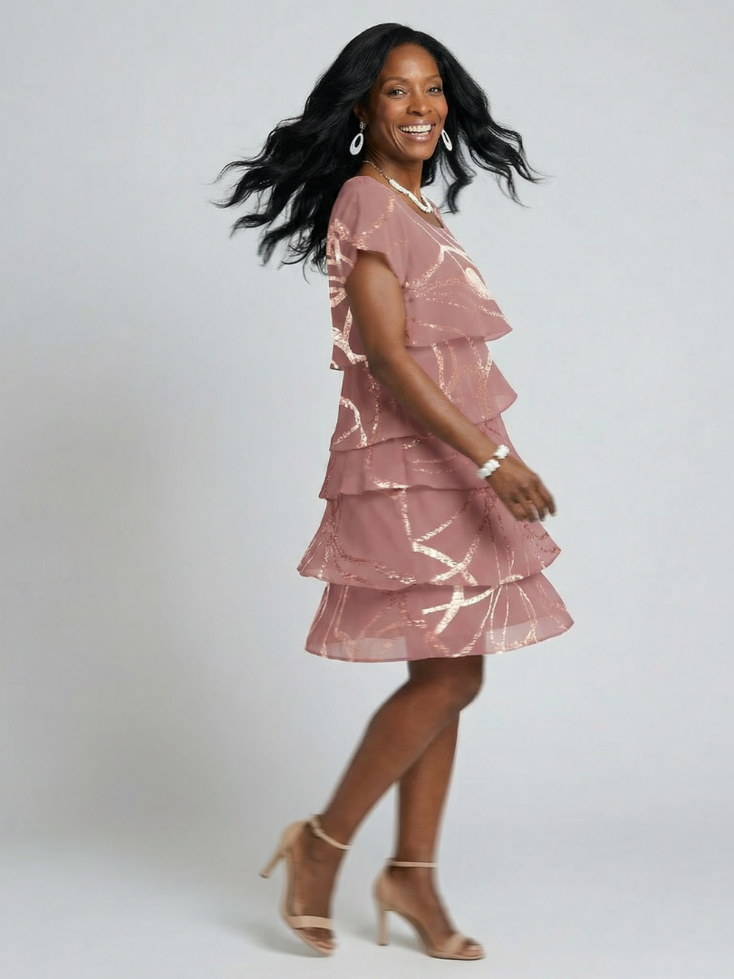 Hoku | Robe abstraite fluide à longueur genou