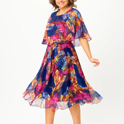 Aitana | Robe midi avec imprimé vibrant