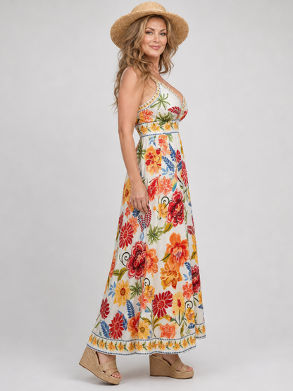 Maribelle | Robe Midi Sans Manches à Taille Empire