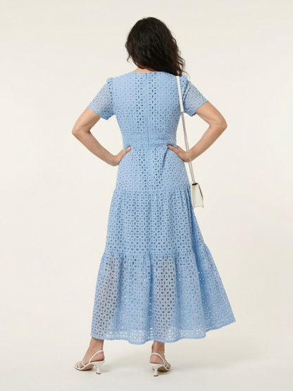 Brielle | Robe midi à manches courtes en V
