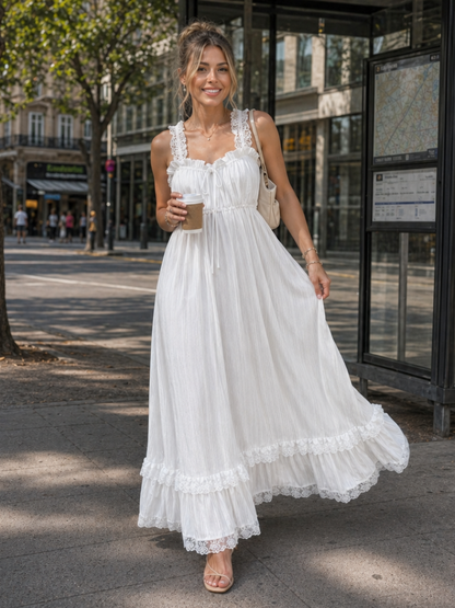 Leach | Robe midi sans manches à volants