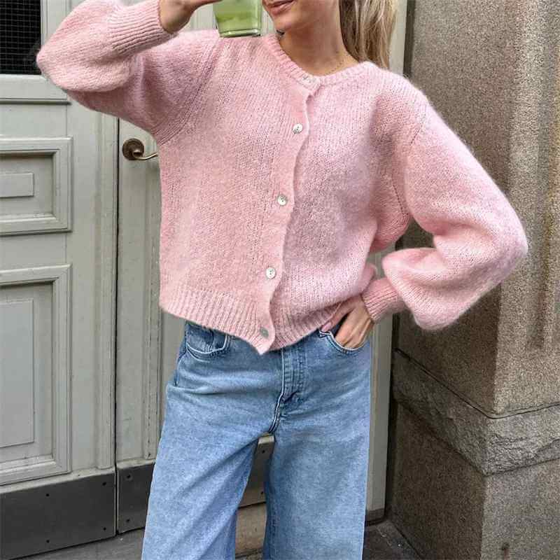 Yasmina | Cardigan Femme Doux et Élégant, Maille Confortable Boutonnée pour l’Hiver