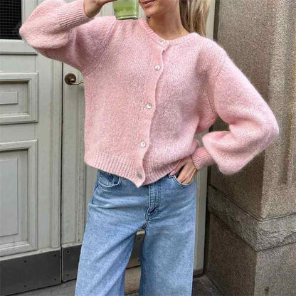 Yasmina | Cardigan Femme Doux et Élégant, Maille Confortable Boutonnée pour l’Hiver