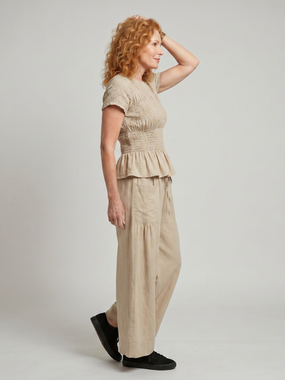 Eirenne | Haut à détails peplum et pantalon large