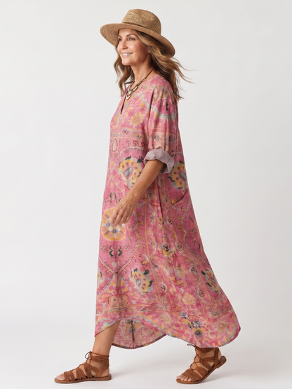 Tilda | Robe Midi Relaxed à Imprimé Abstrait