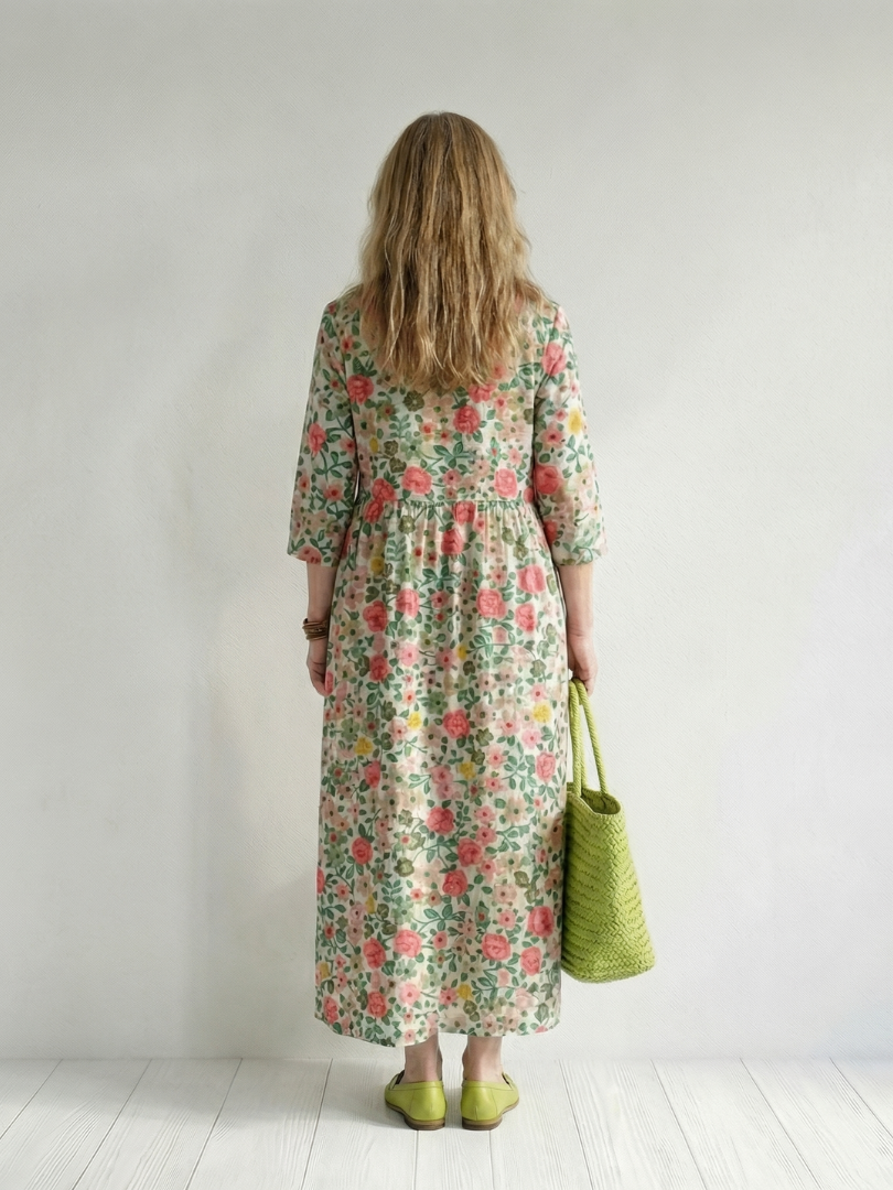 Colin | Robe Midi à Fleurs Éparpillées