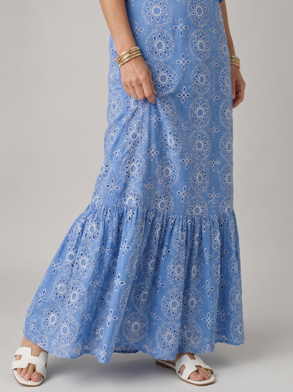 Alure | Robe midi sans manches avec volants
