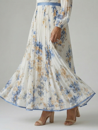 Rielle | Robe Midi Drapée à Manches Longues