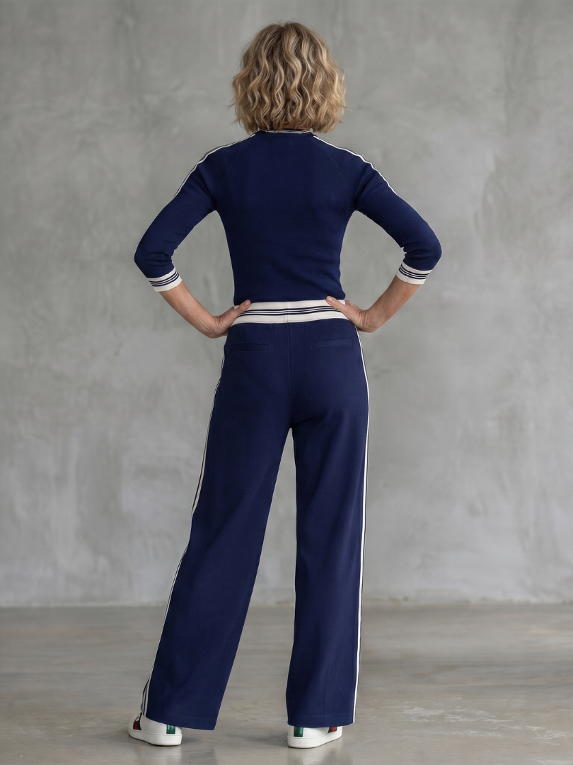 Eirlys | Ensemble haut à manches longues ajusté et pantalon large