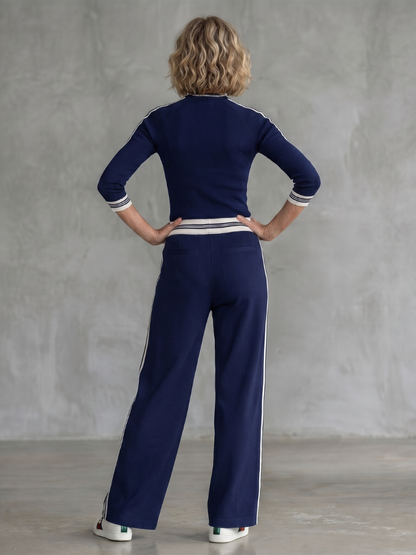 Eirlys | Ensemble haut à manches longues ajusté et pantalon large