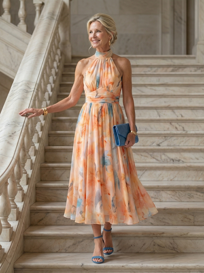 Elin | Robe Midi Halter Douce
