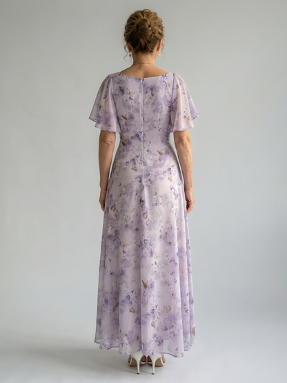 Vaelis | Robe Midi à Manches Volantes
