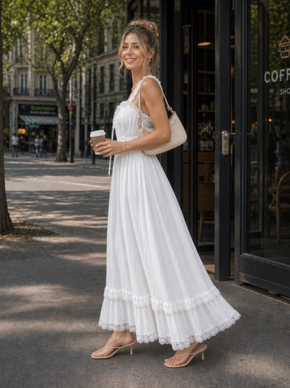 Leach | Robe midi sans manches à volants