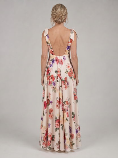 Elarose | Robe maxi à jupe fluide sans manches