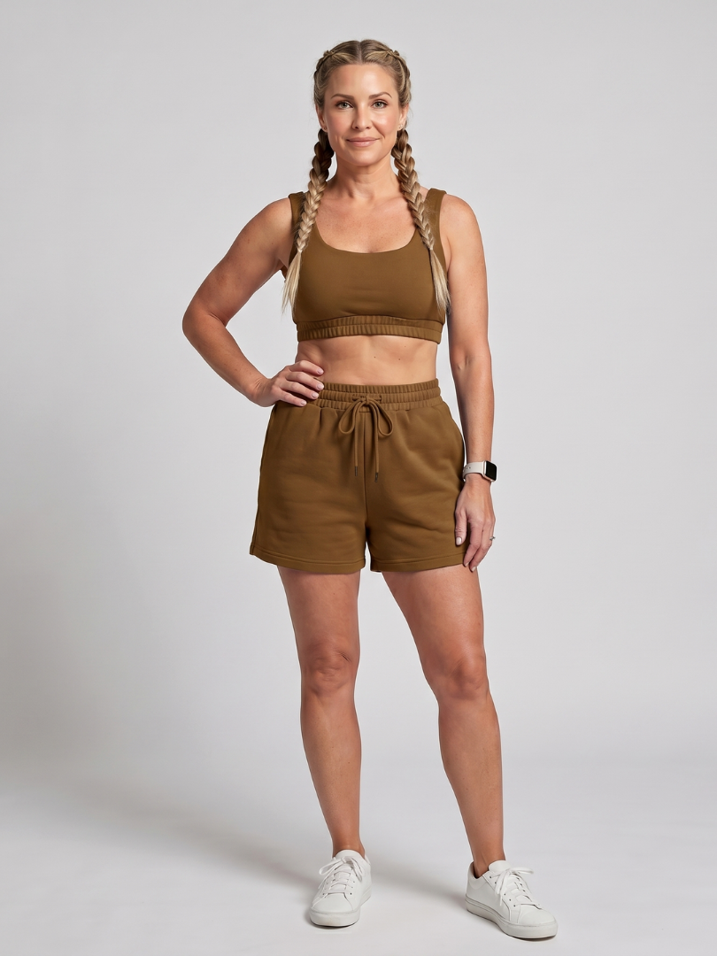 Lysem | Ensemble Top Court Sans Manches à Encolure Arrondie et Short
