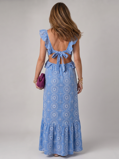 Alure | Robe midi sans manches avec volants