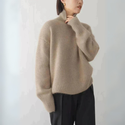 Beline | Pull Femme Oversize à Col Roulé, Tricot Classique Chaud et Confortable