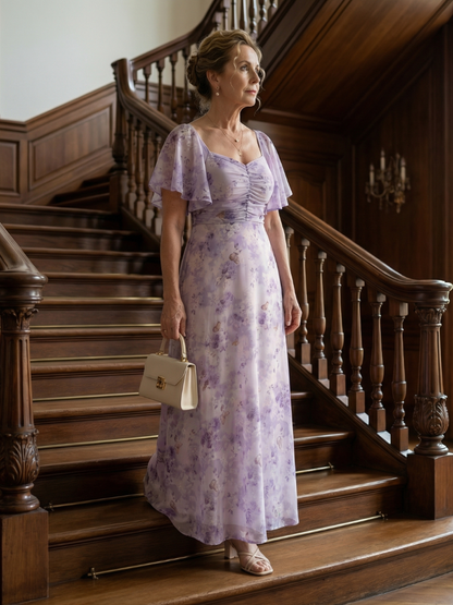 Vaelis | Robe Midi à Manches Volantes