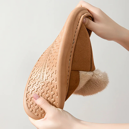 Zinna | Chaussons d'hiver pour femme à semelle épaisse, doublure peluche, fermeture facile et flexible