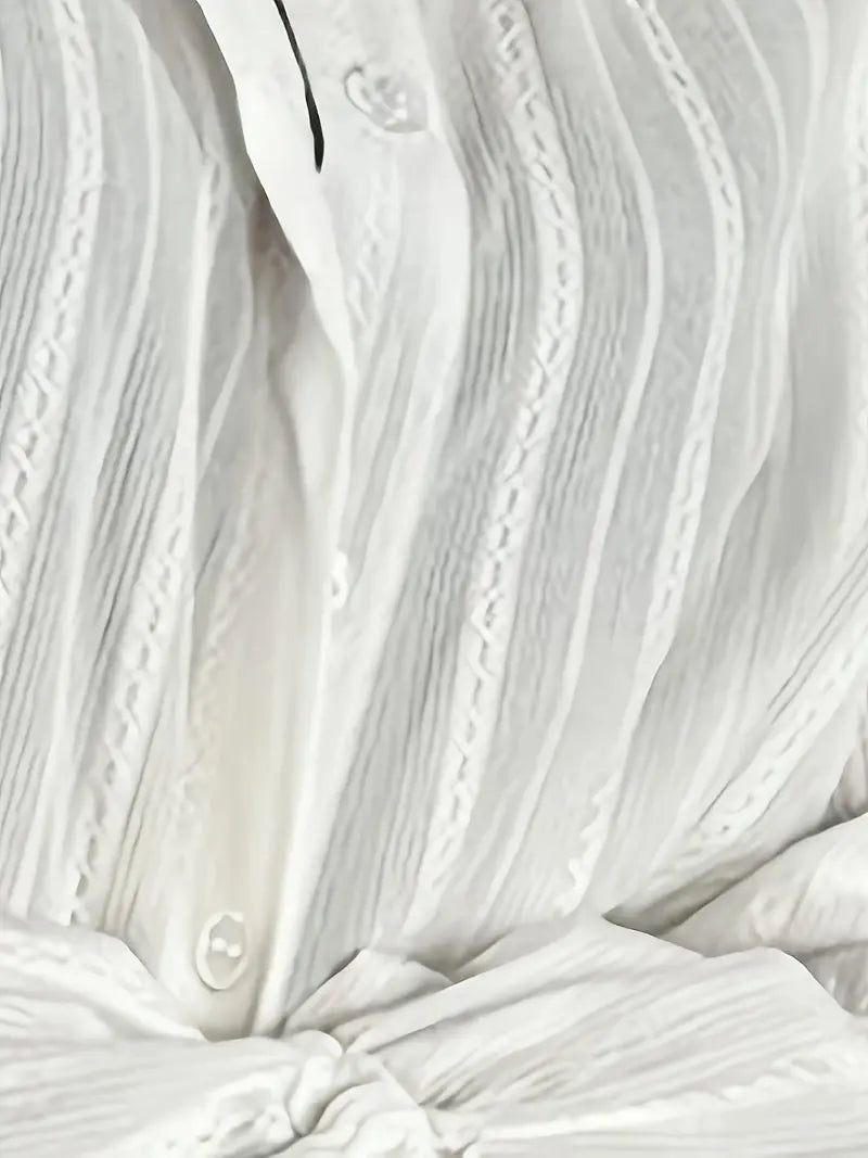 Audeleine | Chemise Femme Rayée à Col Revers et Manches Longues Boutonnées