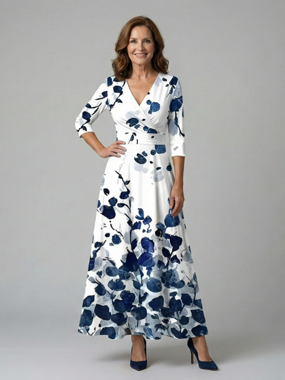 Celine | Robe Midi Croisée à Col Wrap