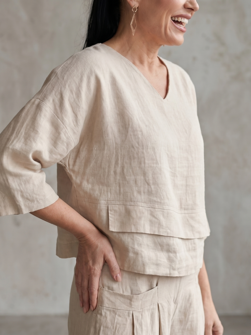 Rivière | Ensemble Top Superposé Pantalon Large