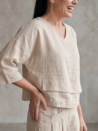 Rivière | Ensemble Top Superposé Pantalon Large