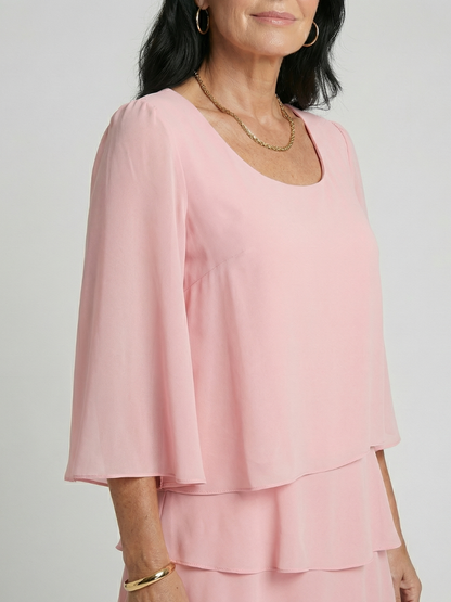 Della | Robe à manches évasées superposées, longueur genou
