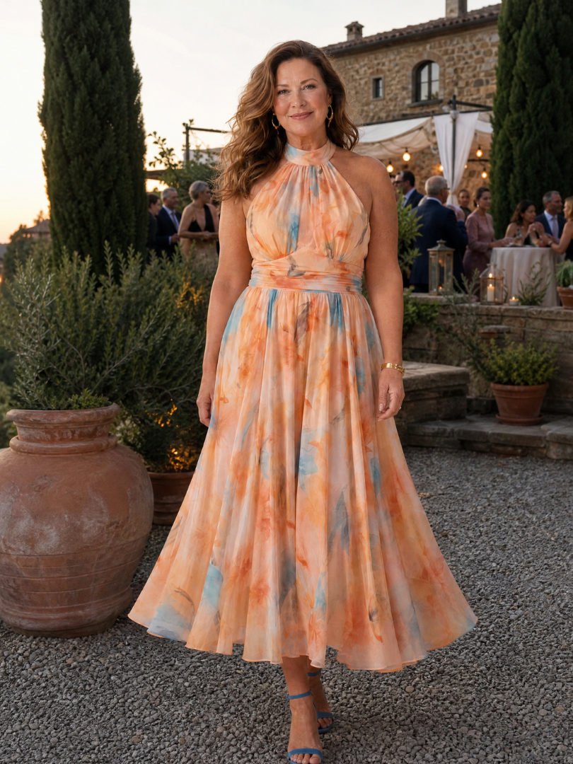 Elin | Robe Midi Halter Douce
