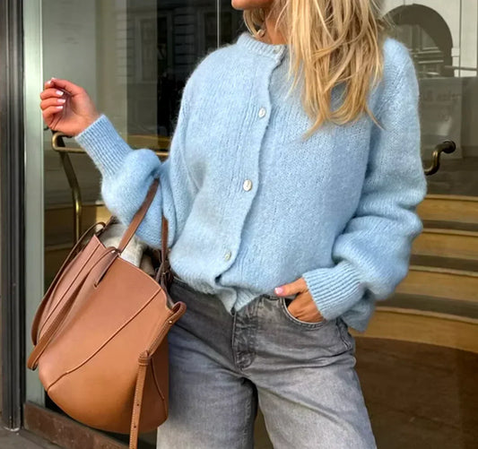 Yasmina | Cardigan Femme Doux et Élégant, Maille Confortable Boutonnée pour l’Hiver