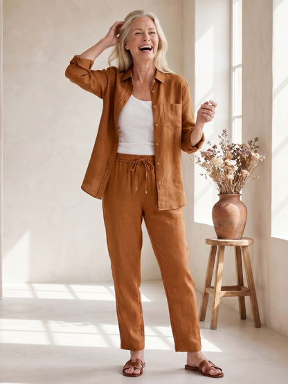 Noor | Ensemble Chemise à Manches Longues et Pantalons Tapered