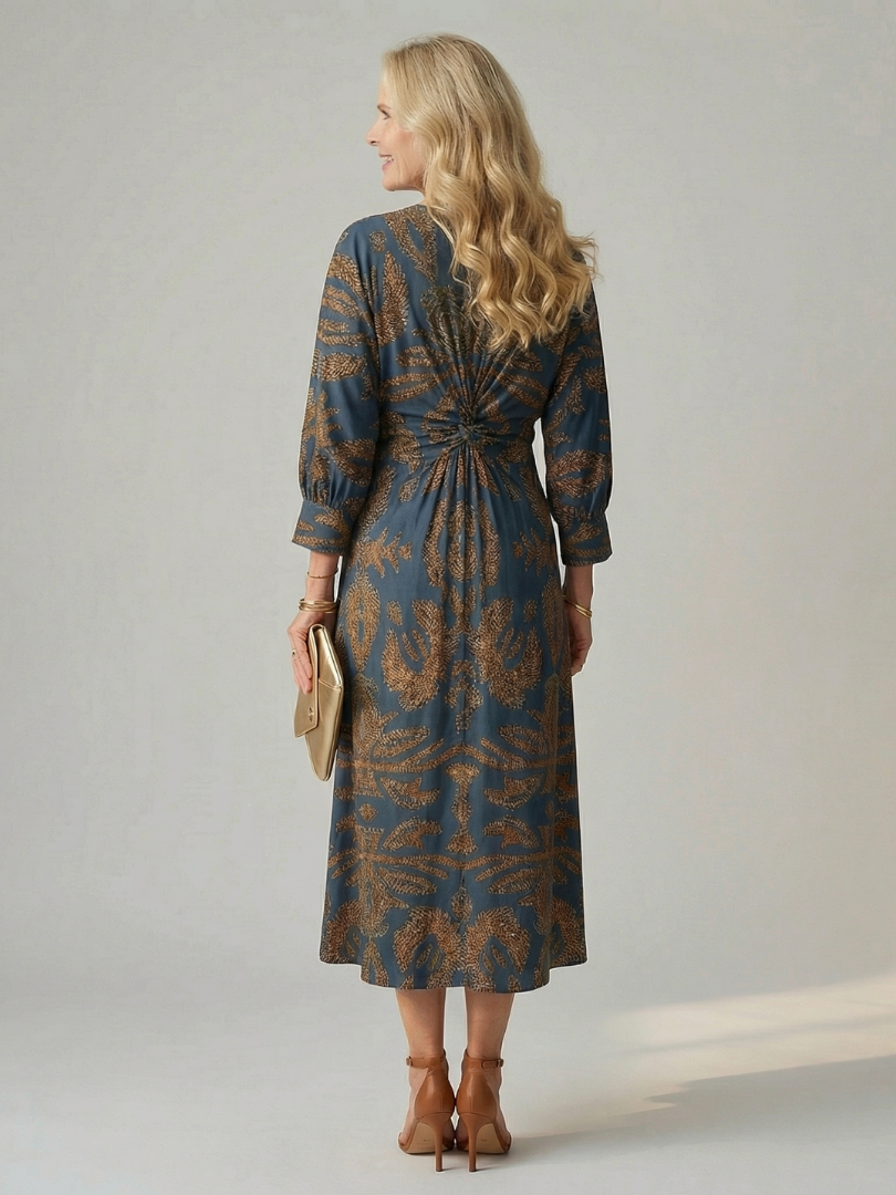 Lune | Robe Midi Enveloppante Naturelle