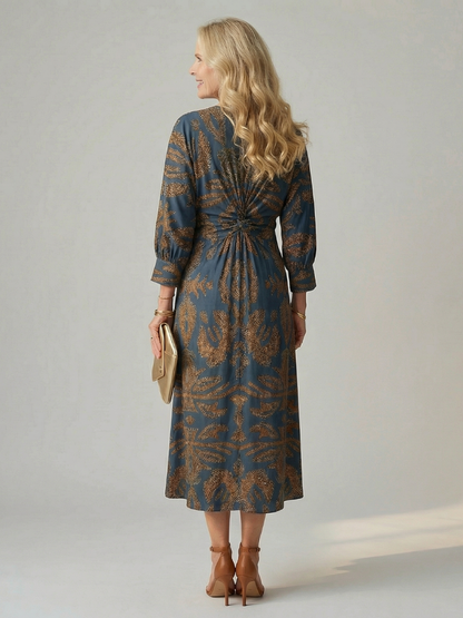 Lune | Robe Midi Enveloppante Naturelle