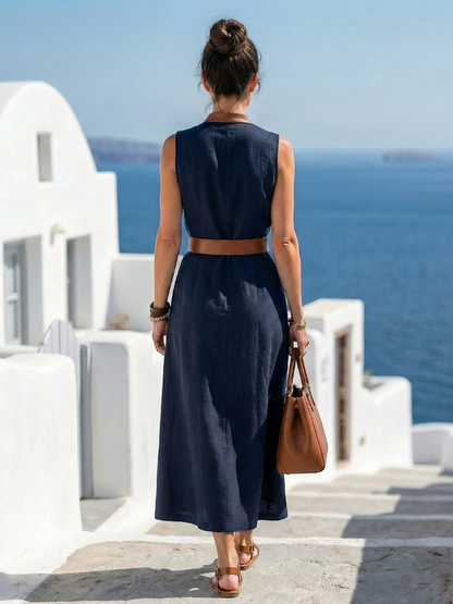 Myra | Robe Midi à Lignes Contrastées