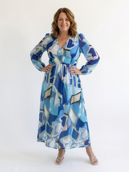 Althea | Robe Maxi Fleurie à Manches Longues